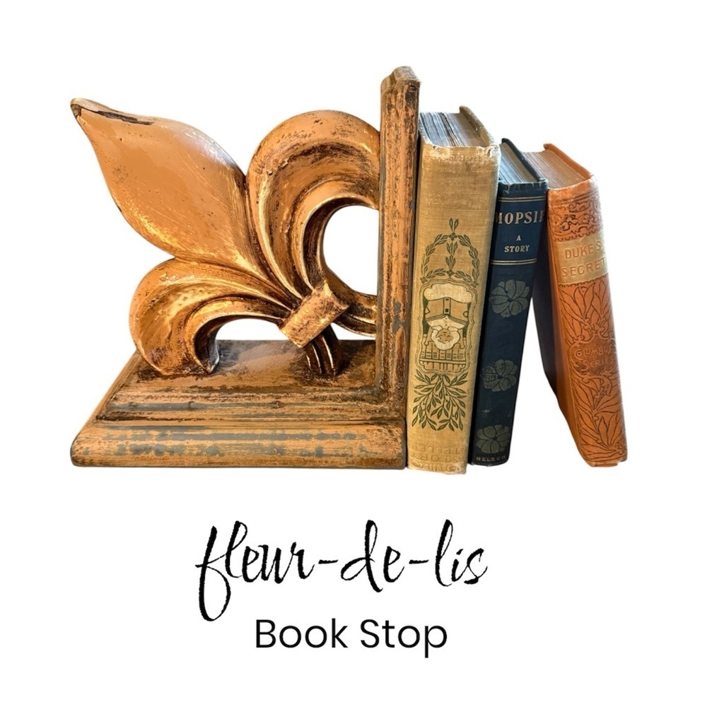 Fleur-de-lis Wood Book Stop